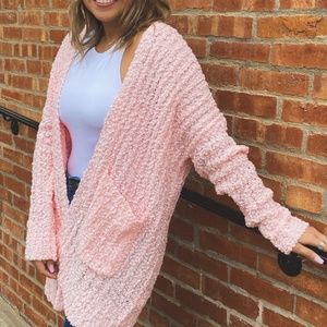 Blushing Ribbed Cardigan